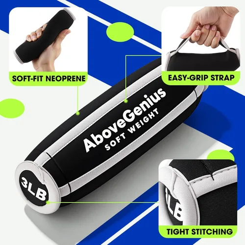 Miniatura 2 de AboveGenius - Pesas de mano para mujeres y hombres, juego de mancuernas suaves de 6 (1 libra, 2 libras, 3 libras cada paquete) para juegos de pesas