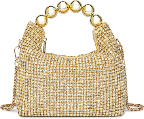 Miniatura 18 de Bolso de noche con diamantes brillantes para mujer, bolso de mano con diamantes de imitación para fiesta, baile de graduación, cóctel