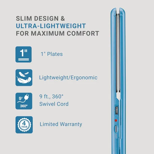 Miniatura 3 de BabylissPRO Nano Titanium Ultra-Thin Hair Straightener, Professional Flat Iron, 5-Inch Extended Plates for Faster Straightening, for All Hair Types