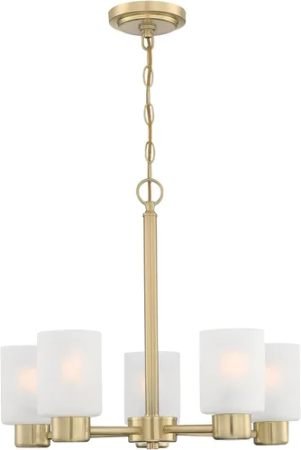Miniatura 6 de Westinghouse Lighting Sylvestre - Candelabro de cinco luces, acabado en níquel cepillado con cristal fantasía esmerilado. cepillado níquel