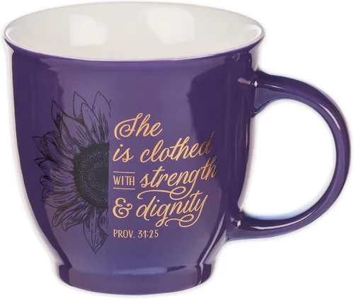 Miniatura 11 de Taza de cerámica de arte cristiano azul floral – 14 oz. Taza de café y té inspiradora con escrituras bíblicas apta para microondas y lavavajillas