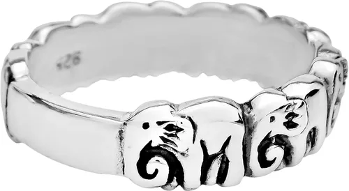 Miniatura 3 de AeraVida Anillo de plata de ley 925 con diseño de elefantes bohemios Anillo de elefante para mujer de plata de ley Anillos de plata de ley
