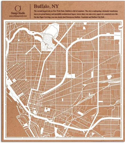Miniatura 93 de O3 Design Studio Aberdeen - Mapa de papel cortado en papel blanco de 12 x 12 pulgadas