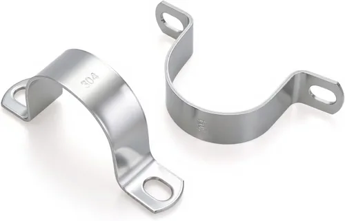 Miniatura 4 de 6 piezas de abrazaderas de tubo de 2 pulgadas, abrazaderas de tubo de acero inoxidable 304 engrosadas de dos agujeros con soporte en U, abrazaderas