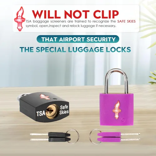 Miniatura 5 de Paquete de 8 candados TSA para maleta, candado de equipaje TSA para maletas, maletas y fundas de armas, cerradura de seguridad de latón macizo