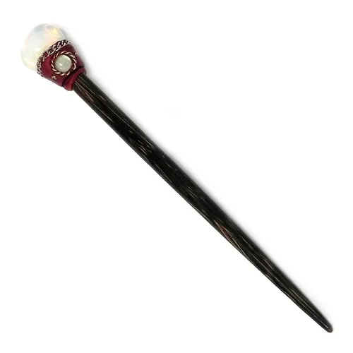 Miniatura 3 de Mia Jewel Shop - Palillos de madera de Chonta con piedras preciosas curativas naturales – Palillos para el cabello hechos a mano para mujeres