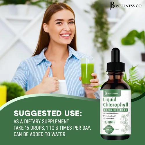 Miniatura 4 de Paquete de 2 gotas de clorofila líquida, concentrado totalmente natural, apoyo al sistema inmunológico, refuerzo de energía y digestión, de hojas