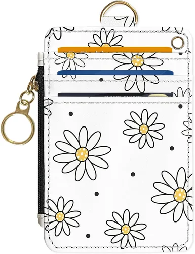 Miniatura 25 de Portafolios delgado Portafolios para tarjetas de crédito, Portafolios RFID para mujer Linda pequeña cartera de bolsillo frontal con cremallera