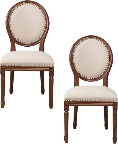 Miniatura 30 de Sillas de comedor de madera para casa de campo, sillas de cocina estilo país francés, silla vintage para sala de estar con respaldo redondo, silla