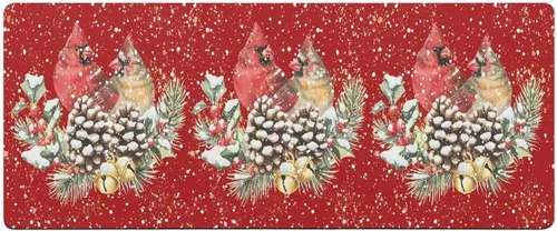 Miniatura 7 de Tapete de baño con diseño de pájaros de Navidad, antideslizante, de secado rápido y absorbente, tierra de diatomeas, para fregadero de cocina