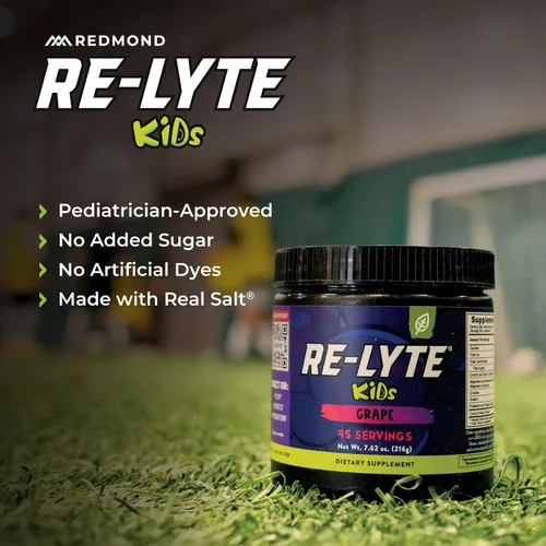 Miniatura 5 de REDMOND Re-Lyte Kids Hydration - Mezcla de electrolitos en polvo, uva, 7.62 onzas