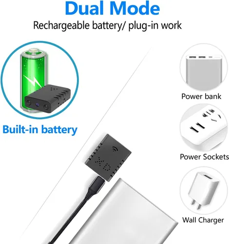 Miniatura 8 de Cámara de batería inalámbrica WiFi más pequeña, cámara de seguridad HD1080P, vigilancia Vdeo portátil, monitor de bebé