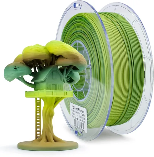 Miniatura 30 de ZIRO - Filamento PLA para impresora 3D de 0.069 pulgadas, filamento sedoso brillante multicolor para impresora 3D, cambio gradual de color PLA