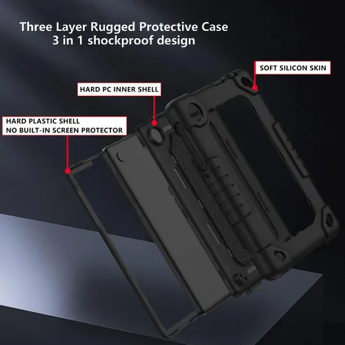 Miniatura 2 de Funda protectora para tablet TCL Tab 8 Plus, correa para el hombro, silicona suave y parte trasera dura, a prueba de golpes, para TCL Tab 8 Plus/TCL