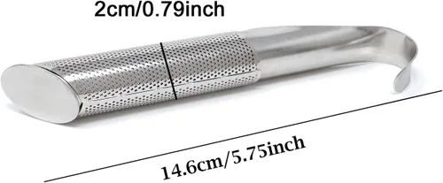 Miniatura 2 de Honbay 2 filtros de acero inoxidable para infusión de té, tubos con gancho para hojas sueltas hierbas y especias