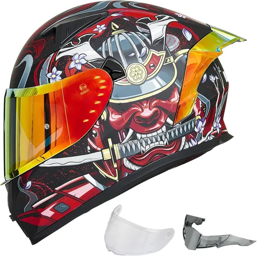 ILM - Casco completo de motocicleta con Pinlock compatible con viseras y aletas transparentes y tintadas, casco para Street Bike y Motocross,