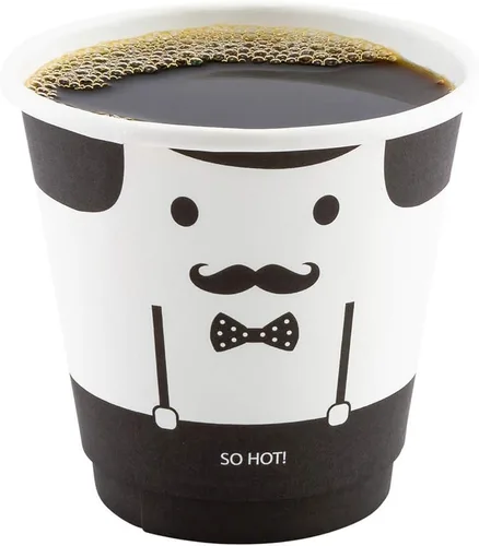 Miniatura 23 de Restaurantware Tazas de café de papel de 4 onzas, 25 tazas de papel desechables de doble pared, a prueba de fugas, reciclables, tazas calientes
