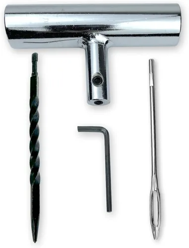 Miniatura 2 de TYK Industries Herramienta de Reparación de Tapones para Neumáticos con Aguja de Ojo Dividido y Mango en T de Metal con Escariador Espiral de Acero