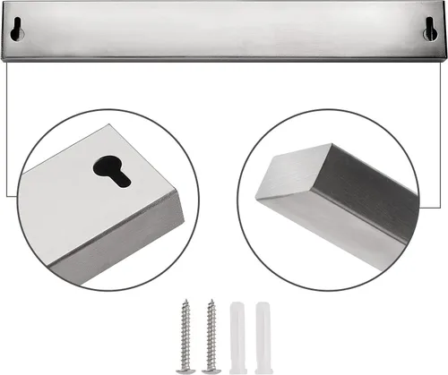 Miniatura 2 de Tira magnética para cuchillos, soporte magnético de acero inoxidable de 15.7 pulgadas para pared con tipo 3M, barra magnética para cuchillos