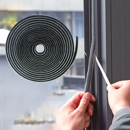 Miniatura 10 de Bruiefpap Burlete impermeable de 16.5 pies para puertas y ventanas, sello de puerta autoinsonorizante, aislamiento de puerta para correderas, Gris