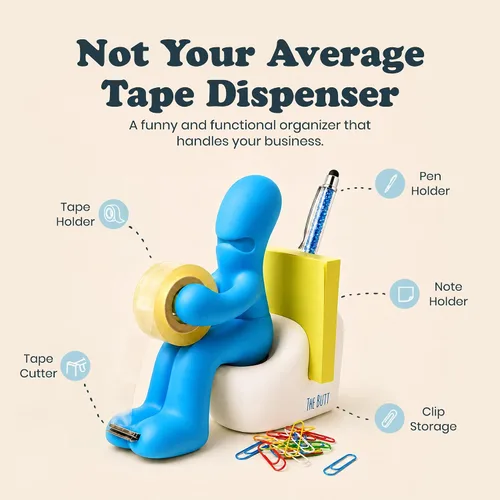 Miniatura 2 de Dispensador de cinta adhesiva The Butt – Regalos divertidos para hombres – Cosas raras, accesorios de escritorio para hombres – Novedad y divertidos