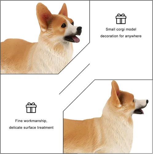 Miniatura 8 de IMIKEYA Figura de Corgi galés, mini estatua de perro de resina, estatua de perro pequeño de Corgi para pastel, escultura de estatua de animal