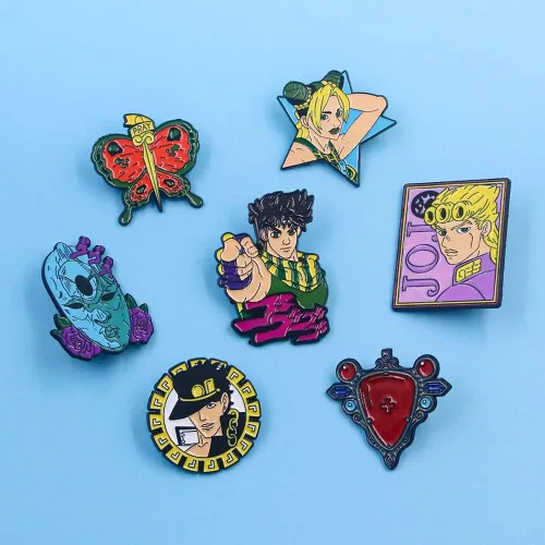 Miniatura 6 de JJBA JoJo - Broche esmaltado de anime Jotaro Jolyne Joseph para cosplay, regalos de Navidad para niños, niñas, adolescentes, mujeres y hombres