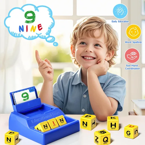 Miniatura 6 de Juego de emparejar letras Montessori para niños de 3 a 8 años Juguetes educativos de ortografía con función de almacenamiento Regalos de Navidad