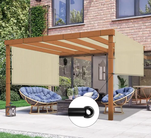 Miniatura 2 de Toldo de repuesto para pérgola de 8 x 12 pies con ojales, varillas con peso, permeables para patio al aire libre, porche, patio trasero, glorieta