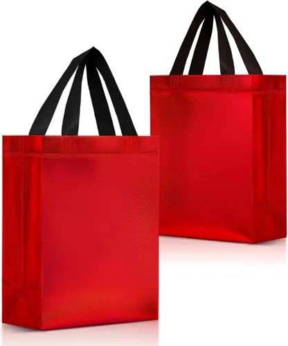 Miniatura 20 de Nush Nush Bolsas de regalo azules de tamaño mediano – Juego de 12 bolsas de regalo reutilizables azules brillantes con asas – Ideal para recuerdos