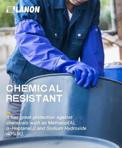 Miniatura 2 de LANON Guantes de PVC resistentes a productos químicos de 26 pulgadas, longitud del codo, guantes de goma largos de alta resistencia, protección