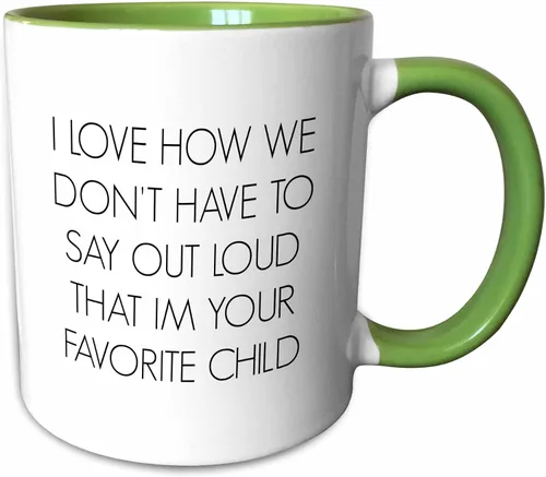 Miniatura 11 de 3dRose I Love How We Don't Have to Say Out Loud I'm Your Favorite Child - Taza de dos tonos, 11 onzas, color negro
