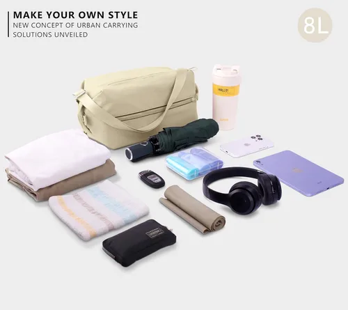 Miniatura 5 de suwarble Pequeñas bolsas cruzadas de gimnasio para mujer, bolsos de viaje, bolsa de hombro, bolsa de pecho, bolsos, bolso de hombro para mujer, Beige