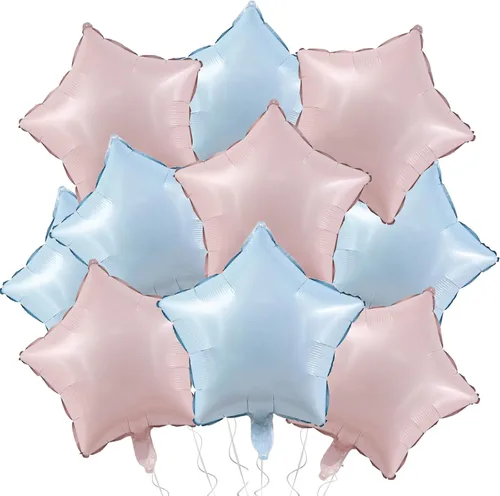 Miniatura 23 de Globos de papel de aluminio con forma de estrella de arena beige, marrón y blanco, 10 globos de Mylar en forma de estrellas de 18 pulgadas