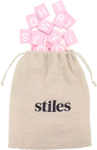 Miniatura 9 de Stiles 92 fichas de letras premium para tablero de fichas, solo letras, no incluye tablero de letras, alfabeto de crucigrama de madera Nogal