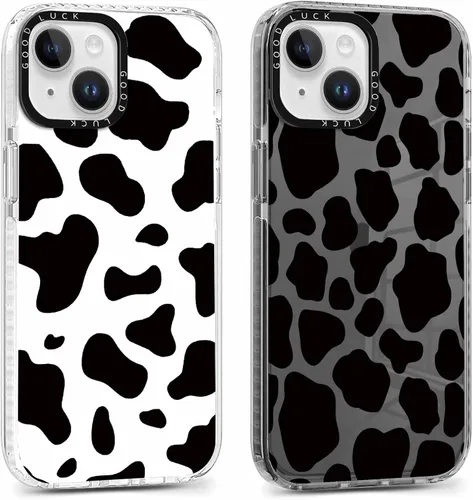 Miniatura 40 de Pack de 2 Fundas con Estampado de Guepardo para Apple iPhone 13 / iPhone 14 de 6.1 Pulgadas, Funda Transparente Linda Coquette con Patrones