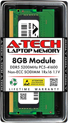 Miniatura 14 de A-Tech Kit de 16 GB (2 x 8 GB) DDR5 5600 MHz PC5-44800 CL46 SODIMM 1.1V sin ECC sin búfer SO-DIMM 262-Pin Computadora portátil Módulos