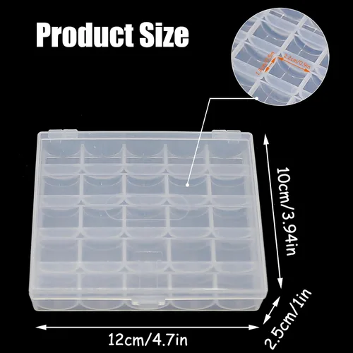 Miniatura 5 de 25 piezas de bobinas para máquina de coser, bobinas de coser con estuche, bobinas Sa156, bobinas clase 15, bobinas de plástico compatibles
