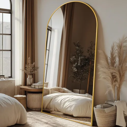 Miniatura 9 de Espejo de longitud completa, espejo arqueado grande de 76"x34", espejos de pie grandes, espejos altos para cuerpo, espejo de piso para dormitorio