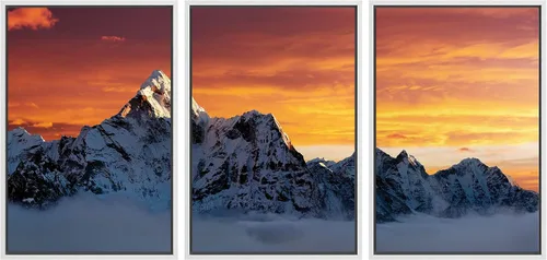 Miniatura 37 de wall26 Lienzo enmarcado para pared, juego de arte de noche estrellada sobre montañas, cielo nocturno tranquilo, naturaleza, desierto, fotografía