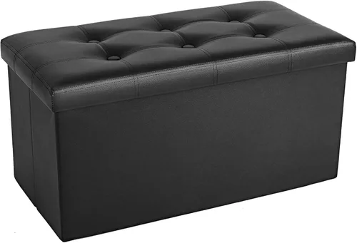 Miniatura 13 de COSYLAND - Reposapiés u otomano con almacenamiento plegable de piel, con agujero para agarrar, para habitación, tamaño pequeño, rectangular, 17 x 15