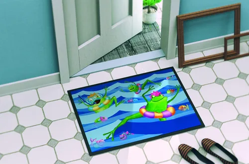 Miniatura 4 de Caroline's Treasures APH0089JMAT - Tapete de natación con ranas de 24 x 36 pulgadas, para interiores y exteriores, para entrada, antideslizante