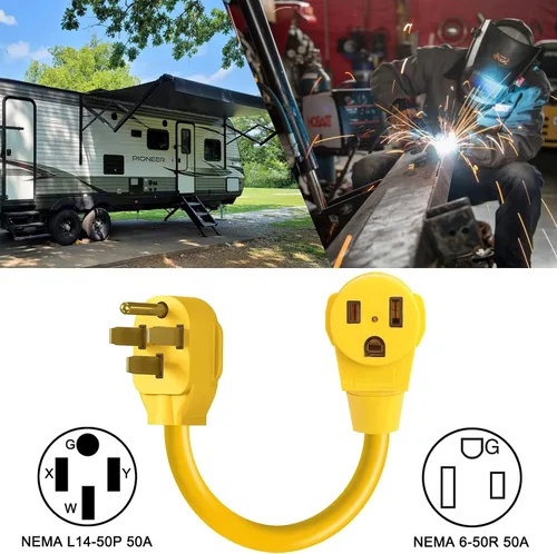 Miniatura 9 de Cable adaptador de soldador, NEMA 14-50P macho a 6-50R hembra, enchufe RV 50 Amp 4 clavijas a 3 clavijas adaptador de enchufe soldador, adaptador