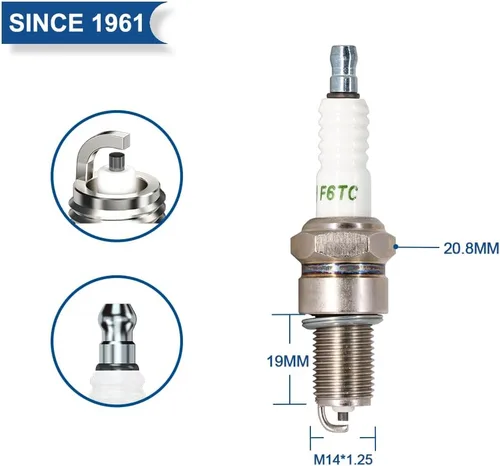Miniatura 2 de Bujia TORCH F6TC 131-047 de repuesto para NGK BP6ES, para Bosch W6D, para CHAMPION N9YC, para motor Honda GX140 GX160 GX200 5.5hp 6.5hp, generador