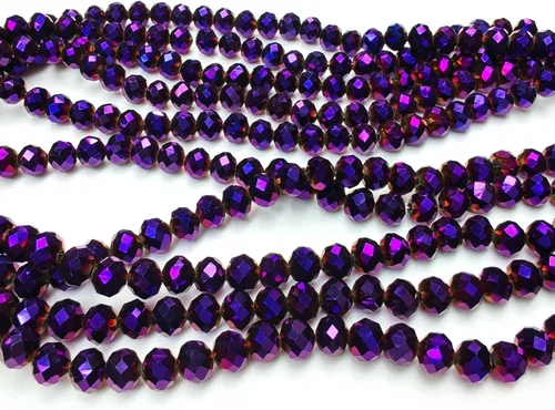 Miniatura 47 de Cuentas de vidrio Rondelle de 0.079 in para hacer joyas, cuentas espaciadoras de Briolette Crytal facetadas para pulseras, collares, aretes