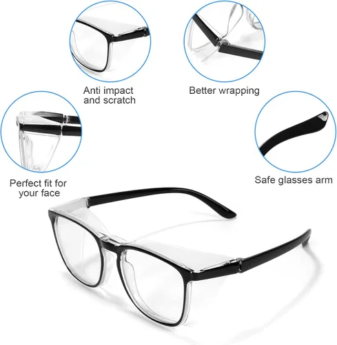 Miniatura 5 de Elegantes gafas de seguridad para mujeres y niñas, gafas anti-vaho, gafas protectoras, gafas transparentes Paquete de 4