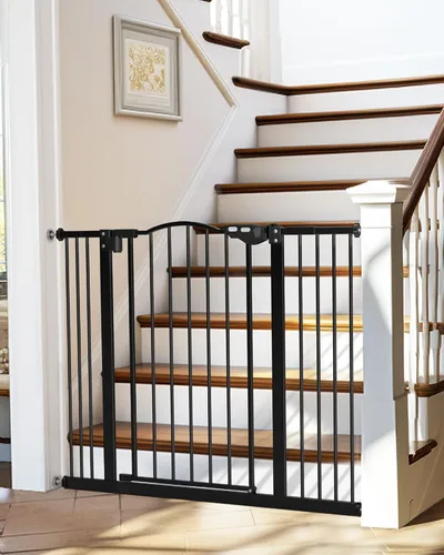 Miniatura 11 de InnoTruth Puerta de bebé de 29.5 a 40.75 pulgadas para escaleras, puertas para perros de 30 pulgadas de alto para puertas y pasillos, puerta
