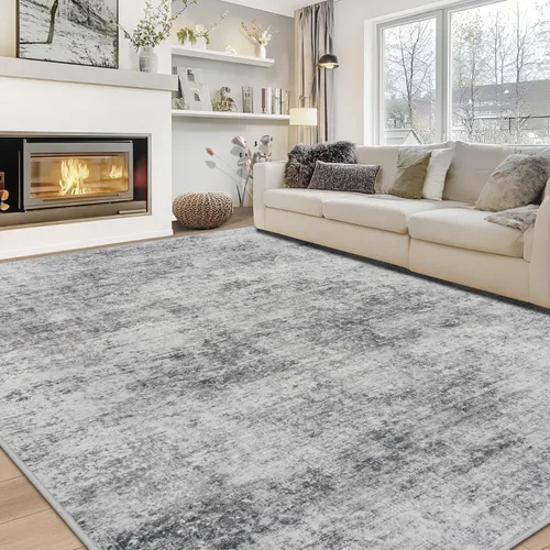 Miniatura 14 de Alfombra lavable de 4 x 6 pies para sala de estar, alfombra grande moderna para comedor y dormitorio, antideslizante, pelo bajo, 4 x 6 pulgadas