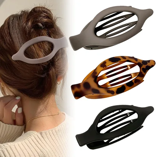 Miniatura 14 de Pinzas planas para el cabello para mujeres, pinzas de garra planas y pinzas de pico de pato para cabello grueso o delgado, accesorios de peinado