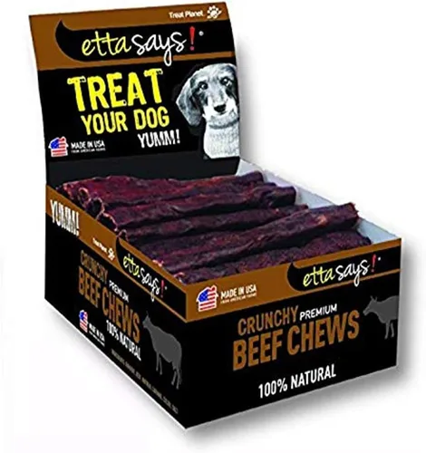 Etta Says! Masticables prémium de carne de res de 4.5 pulgadas, totalmente naturales, sin granos, masticables, ingredientes limitados, hechos en EE.